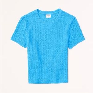 Abercrombie Textured Baby Tee Blue Large